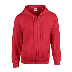 Gildan - Kapuzen-Sweatjacke 'Heavyweight Full Zip' / Red, M von Gildan