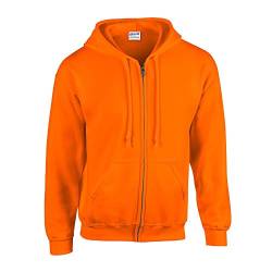 Gildan - Kapuzen-Sweatjacke 'Heavyweight Full Zip' M,Safety Orange von Gildan