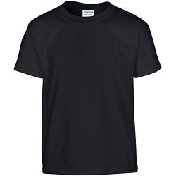 Gildan Kinder Unisex T-Shirt mit Rundhalsausschnitt, kurzärmlig (XL) (Schwarz) von Gildan