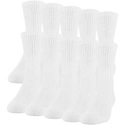 Gildan Men's Cotton Crew Socks, 10 Pair, White, Shoe Size 6-12 US von Gildan
