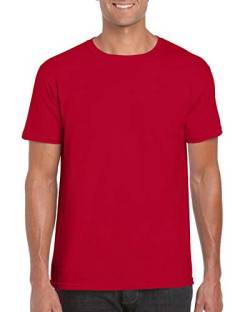Gildan Soft-Style Herren T-Shirt, Kurzarm, Rundhalsausschnitt (2XL) (Kirschrot) von Gildan