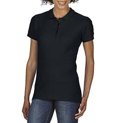 Gildan Softstyle Damen Kurzarm Doppel Pique Polo Shirt (XL) (Schwarz) von Gildan
