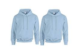 Gildan Sweatshirt mit Kapuze Heavy Blend L,2X Light Blue & 1 HLKauf Block von Gildan