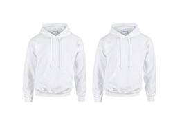 Gildan Sweatshirt mit Kapuze Heavy Blend S,2X Weiss & 1 HLKauf Block von Gildan