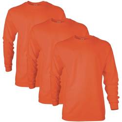 Gildan Unisex-Erwachsene Herren Baumwolle G2400 T-Shirt, Orange (3er-Pack), L von Gildan