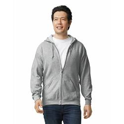 Gildan Unisex Kapuzensweatshirt aus Fleece mit Reißverschluss, Stil G18600 T-Shirt, Grau - Sport Grey, XXL von Gildan
