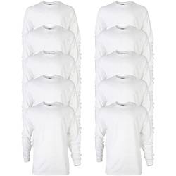 Gildan Unisex Langärmliges T-shirt aus Ultra-baumwolle, Stil G2400 T-Shirt, Weiß (10 Stück), M von Gildan