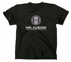 Mr Fusion T-Shirt Flux Kompensator Back to The Future Zurück in die Zukunft, XL, schwarz von Gildan