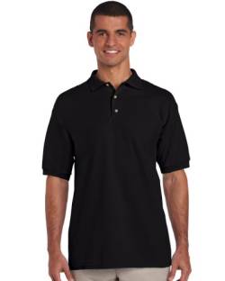 Ultra Cotton Poloshirt, 184 g, Piqué, G380, schwarz, Groß von Gildan