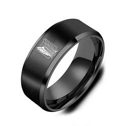 Gilieyer Wings of Freedom Ring, Logo Edelstahl Ring für Männer Wings of Liberty Ring Fingerring Ehering Anime Ring Modeschmuck für Männer Jungen (Schwarz, 10) von Gilieyer