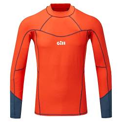 Gill Langarm-Pro-Rashguard-Hemdweste mit 50+ UV-Sonnenschutz, ideal für alle Wassersportarten, Surfen, Paddle-Board, Kajakfahren für Herren (Orange, L) von Gill