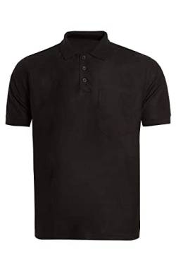 Gillicci Herren Pique Poloshirt Kurzarm Sommer Urlaub Polo T-Shirt Top mit Tasche Gr.S-5XL, Schwarz , 5XL von Gillicci