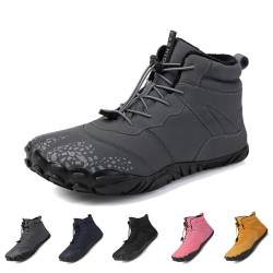 Giltpeak Barfußschuhe Damen Herren wanderschuhe Zehenschuhe Hohe Warme und rutschfeste Stiefel Wasserdicht Schnell Trocknend (Stil A-Grau, Erwachsene, Herren, 39, Numerisch, EU Schuhgrößensystem, M) von Giltpeak