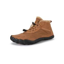 Giltpeak Barfußschuhe Damen Herren wanderschuhe Zehenschuhe Hohe Warme und rutschfeste Stiefel Wasserdicht Schnell Trocknend (Stil B-Khaki, Erwachsene, Herren, 42, Numerisch, EU Schuhgrößensystem, M) von Giltpeak