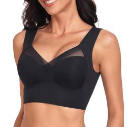 Giltpeak Hatme Haltungskorrektur BH, Wmbra BH Original, Orthopädischer Comfy Seamless BH, Bequemer Push-up-BH Für Damen (DE/NL/SE/PL, Alphanumerisch, 4XL, Regular, Regular, Schwarz) von Giltpeak