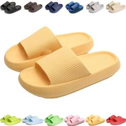 Giltpeak Pummy Original Damen Cozy Slides, Schlappen Wolkenschuhe Rutschfest Badeschuhe Für Kinder Adults (Gelb, Erwachsene, 42, Numerisch (von/bis), EU Schuhgrößensystem, 43, M) von Giltpeak