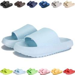 Giltpeak Pummy Original Damen Cozy Slides, Schlappen Wolkenschuhe Rutschfest Badeschuhe Für Kinder Adults (Hellblau, Grundschulkind, 30, Numerisch (von/bis), EU Schuhgrößensystem, 31, M) von Giltpeak