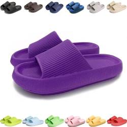 Giltpeak Pummy Original Damen Cozy Slides, Schlappen Wolkenschuhe Super Weich Rutschfest Badeschuhe Für Kinder Adults (Dunkelviolett, Kleinkind, 32, Numerisch (von/bis), EU Schuhgrößensystem, 33, M) von Giltpeak