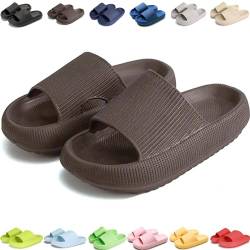 Giltpeak Pummy Original Damen Cozy Slides, Schlappen Wolkenschuhe Super Weich Rutschfest Badeschuhe Für Kinder Adults (Kaffee, Erwachsene, Damen, 38, Numerisch (von/bis), EU Schuhgrößensystem, 39, M) von Giltpeak