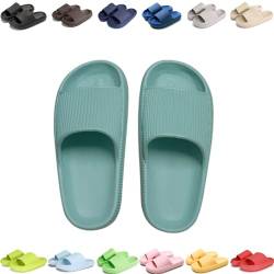 Giltpeak Pummy Original Damen Cozy Slides, Schlappen Wolkenschuhe Super Weich Rutschfest Badeschuhe Für Kinder Adults (Türkis, Erwachsene, Damen, 36, Numerisch (von/bis), EU Schuhgrößensystem, 37, M) von Giltpeak