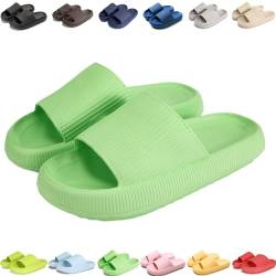 Pummy Original Damen Cozy Slides, Schlappen Wolkenschuhe Super Weich Rutschfest Badeschuhe Für Kinder Adults (Hellgrün, Erwachsene, Damen, 36, Numerisch (von/bis), EU Schuhgrößensystem, 37, M) von Giltpeak