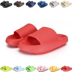 Pummy Original Damen Cozy Slides, Schlappen Wolkenschuhe Super Weich Rutschfest Badeschuhe Für Kinder Adults (Karminrot, Erwachsene, Damen, 42, Numerisch (von/bis), EU Schuhgrößensystem, 43, M) von Giltpeak