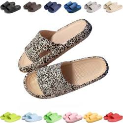 Pummy Original Damen Cozy Slides, Schlappen Wolkenschuhe Super Weich Rutschfest Badeschuhe Für Kinder Adults (Leopard 2, Erwachsene, Damen, 38, Numerisch (von/bis), EU Schuhgrößensystem, 39, M) von Giltpeak