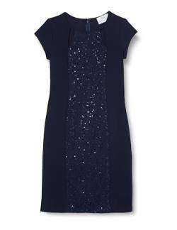 Gina Bacconi Damen Kurzärmeliges Kleid mit Pailletten und Ausschnitt Cocktailkleid, Navy, 44 von Gina Bacconi