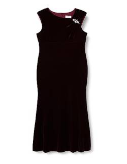 Gina Bacconi Damen Maxi Samtkleid mit asymmetrischem Ausschnitt und Verzierung Cocktailkleid, burgunderfarben, 48 von Gina Bacconi