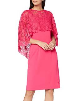 Gina Bacconi Damen Women's Catriona Crepe Dress with Lace Overcape Brautmutterkleid, Fucshia Rose, 34 von Gina Bacconi