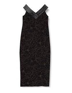 Gina Bacconi Damen Women's Metallic Crepe Maxi Dress Cocktailkleid, schwarz/goldfarben, 40 von Gina Bacconi