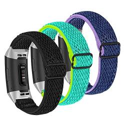 Ginamart Sportarmband kompatibel mit Fitbit Charge 4/Charge 3/Charge 3 SE Armband, weiches, atmungsaktives Nylongewebe, elastisches Ersatzarmband für Damen und Herren, Nylon von Ginamart