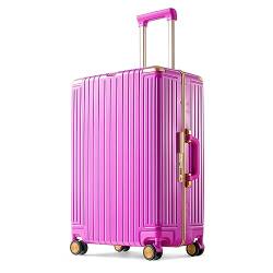 GinzaTravel Aluminiumrahmen+PC Koffer Helle Farbe Koffer TSA Kombinationsschloss Universalrad, Pink, 22-Inch, Ginzatravel Klassischer Koffer mit Aluminiumrahmen von GinzaTravel