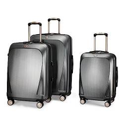 GinzaTravel Erweiterbares 3-teiliges Gepäck-Set, seltene Farbe, PC + ABS-Koffer-Set mit glatten Rädern und TSA-Schloss, 3-Piece Set (20/24/28), Diese robuste Serie von Koffern besteht aus PC und ABS. von GinzaTravel