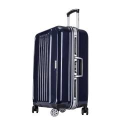 GinzaTravel Kleiner Koffer Mit 4 Rollen und TSA Kombinationsschloss Wasserdichter Leicht Hartschale Trolley Koffer Aluminium-Rahmen Ohne ReißVerschluss Teleskopgriff Reise Hardcase GepäCk, Blau von GinzaTravel