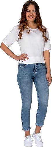 Gio Milano, Gio-Lotti verkürzte, Skinny Jeans mit Reissverschluss am Beinabschluss (Blue Bleached, 42) von Gio Milano