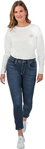 Gio Milano, Gio-Lotti verkürzte, Skinny Jeans mit Reissverschluss am Beinabschluss Größe 48, Farbe Dark Blue Washed von Gio Milano