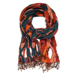 Schöner Schal, Bunt, Herren Damen Unisex, 40 x 180 cm, Farbe:Orange von Gio Teselli
