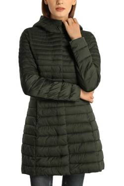 Giolshon Damen Steppjacke Leichte Wattierung Mit Kapuze, Winter Trendy Puffer Bubble Coat Baumwollfüllung Slim Fit 320 ATROVIRENS S von Giolshon