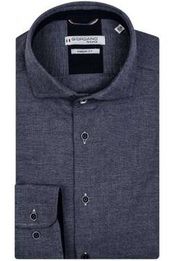 Giordano Modern Fit Flanellhemd dunkelblau, Einfarbig von Giordano