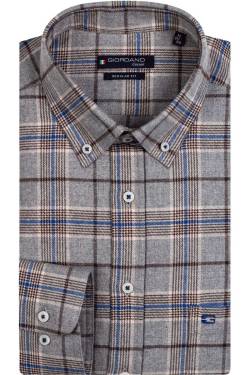 Giordano Regular Fit Flanellhemd braun, Kariert von Giordano