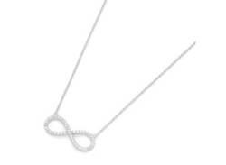 Collier GIORGIO MARTELLO MILANO "Infinity (Unendlichkeit) mit Zirkonia Steinen, Silber 925" Halsketten Gr. 45 cm, Silber 925 (Sterlingsilber), silberfarben (silber) Damen Colliers von Giorgio Martello