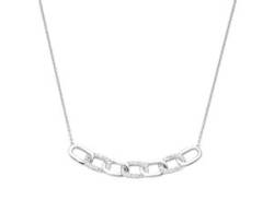 Collier GIORGIO MARTELLO MILANO "Mittelteil mit Zirkonia, Silber 925" Halsketten Gr. 45 cm, Silber 925 (Sterlingsilber), silberfarben (silber) Damen Colliers von Giorgio Martello