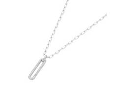 Collier GIORGIO MARTELLO MILANO "Mittelteil oval mit Zirkonia, Silber 925" Halsketten Gr. 45 cm, Silber 925 (Sterlingsilber), silberfarben (silber) Damen Colliers von Giorgio Martello