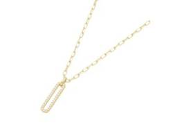 Collier GIORGIO MARTELLO MILANO "Mittelteil oval mit Zirkonia, gelb vergoldet, Silber 925" Halsketten Gr. 45 cm, Silber 925 (Sterlingsilber), goldfarben (gold> <) Damen Colliers von Giorgio Martello