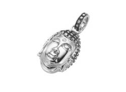 Ketten-Anhänger GIORGIO MARTELLO MILANO "Buddha-Kopf, teilweise geschwärzt, Silber 925" Schmuckanhänger Gr. Onesize, Silber 925 (Sterlingsilber), silberfarben (silber) Damen Anhänger von Giorgio Martello