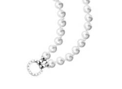 Perlenkette GIORGIO MARTELLO MILANO "Muschelkern Perlen, Ringverschluss, Silber 925" Halsketten Gr. 80 cm, Silber 925 (Sterlingsilber), weiß (weiß> <) Damen Perlenketten von Giorgio Martello