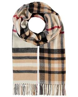 Giorgio Rimaldi Schal kariert für Damen & Herren - 42 x 180 cm - Weicher als Kaschmir - Kariertes Plaid für den Winter - Karo-Schal Made in Germany Naturweiß von Giorgio Rimaldi