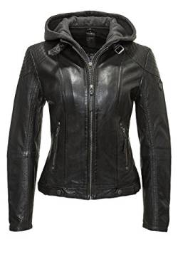 Gipsy Damen Lederjacke mit Kapuze im Biker Look Schwarz, XL von Gipsy by Mauritius