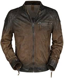 Gipsy Arne Slim Fit Lamov Männer Lederjacke dunkelbraun L 100% Leder Basics, Biker von Gipsy